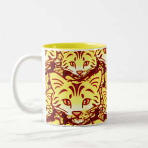 Tasse 2 Couleurs Art félin moderne