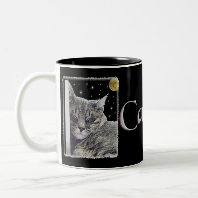 Tasse 2 Couleurs Art Kitty Gris rayé "Catnap" (Gauche)