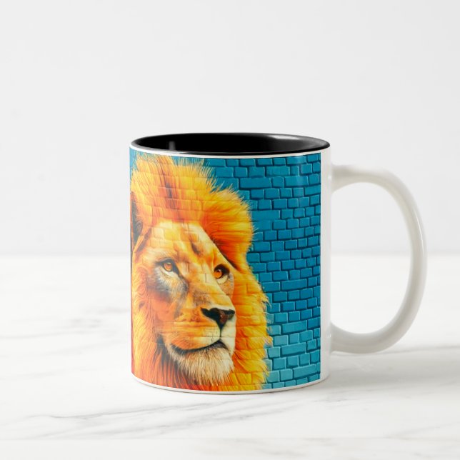 Tasse 2 Couleurs Art Lion (Droit)