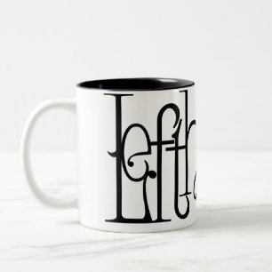 Tasse 2 Couleurs Art Nouveau Typographie De Gauche Design Deux Tons