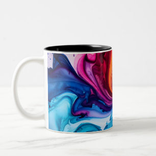 Tasse 2 Couleurs Art numérique d'art Abstrait à l'encre à l'aquarel