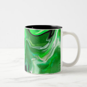 Tasse 2 Couleurs Art numérique Fluide en marbre vert