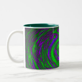 Tasse 2 Couleurs Art numérique pourpre et vert Abstrait