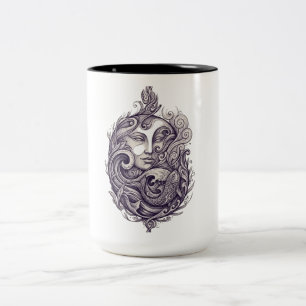 Tasse 2 Couleurs Art Océanique de Sirène Mystique