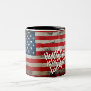 Tasse 2 Couleurs Art patriotique du 4 juillet Jour de l'Indépendanc