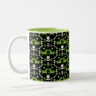 Tasse 2 Couleurs Art populaire de cheval scandinave