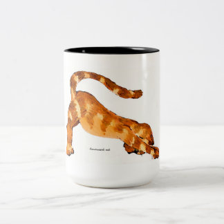 Tasse 2 Couleurs Art Tasse-Original de chat de haut en bas par