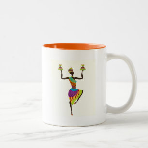 Tasse 2 Couleurs Art tribal des femmes africaines