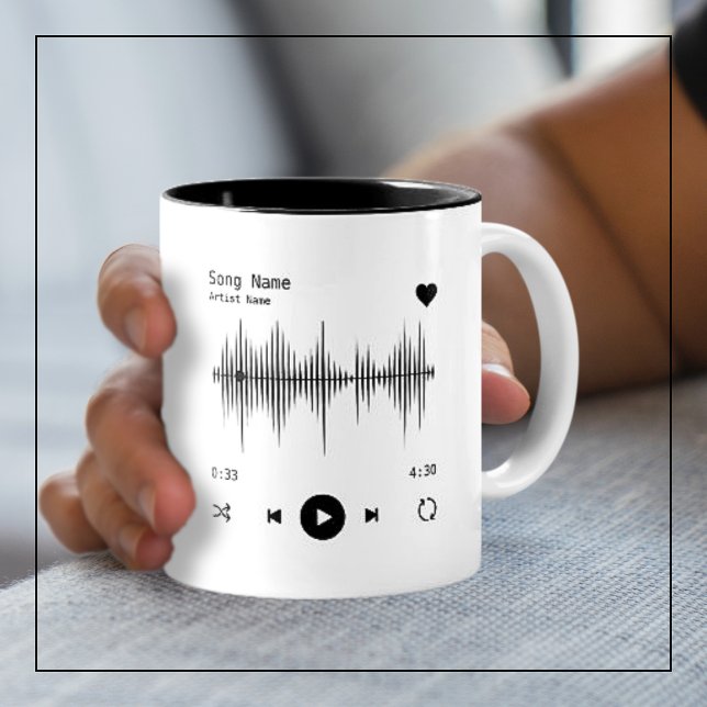 Tasse 2 Couleurs Artiste et chanteur de musique Blanc personnalisé (Créateur téléchargé)