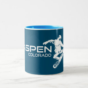 Tasse 2 Couleurs Aspen Colorado Snowboardeur