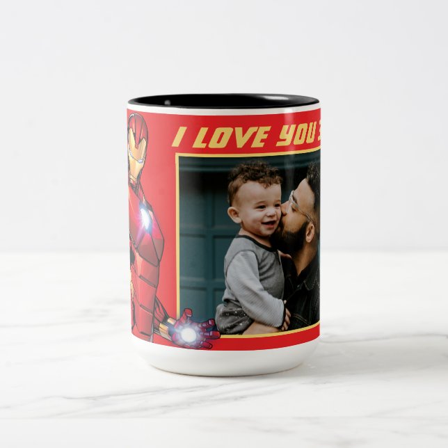Tasse 2 Couleurs Assemblage de l'homme en fer photo personnalisée (Centre)