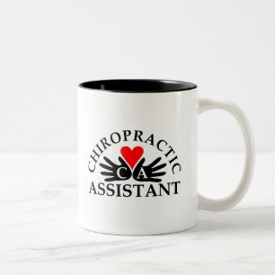 Tasse 2 Couleurs Assistant chiropratique (Logo Coeur dans les mains