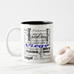Tasse 2 Couleurs Astrologie de l'horoscope de Virgo Motif de collag