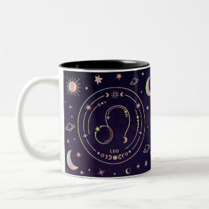 Tasse 2 Couleurs Astrologique de Leo Horoscope