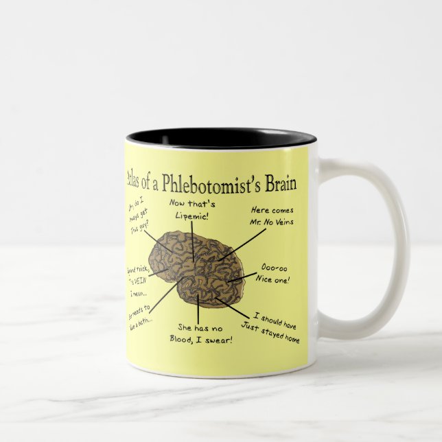 Tasse 2 Couleurs Atlas du cerveau d'un Phlebotomist (Droit)