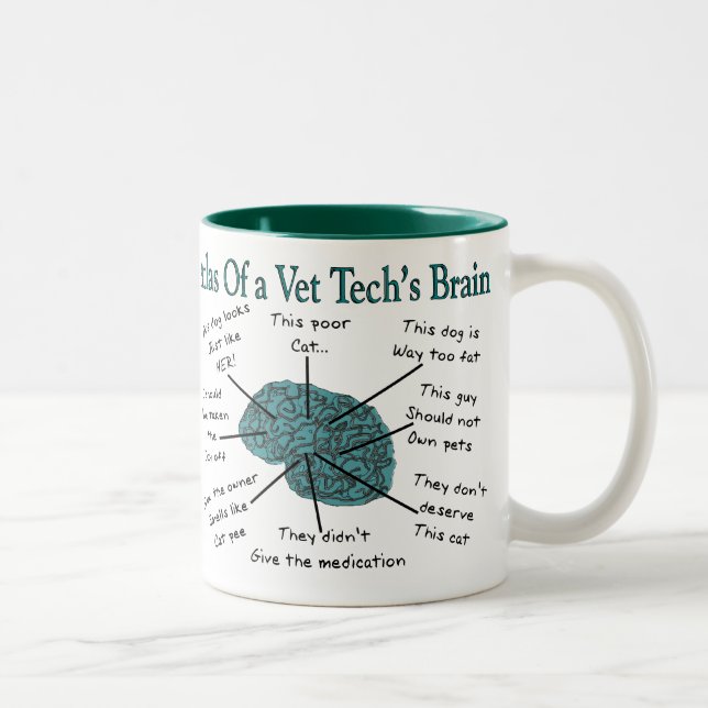 Tasse 2 Couleurs Atlas du cerveau d'un technicien vétérinaire (Droit)