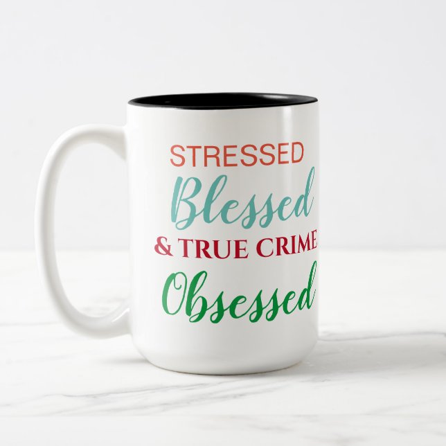 Tasse 2 Couleurs Atteint d'un crime véritable et béni (Gauche)