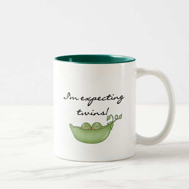 Tasse 2 Couleurs Attendant les jumeaux - pois dans une cosse (Droit)