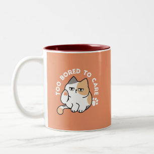 Tasse 2 Couleurs Attitude de chat paresseux – Trop blasé pour s'en