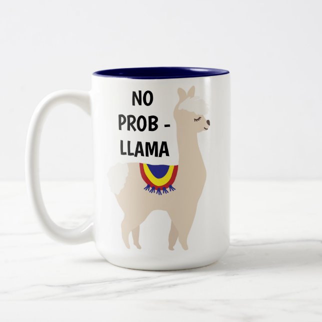 Tasse 2 Couleurs Aucun Prob Llama Cute Illustration (Gauche)