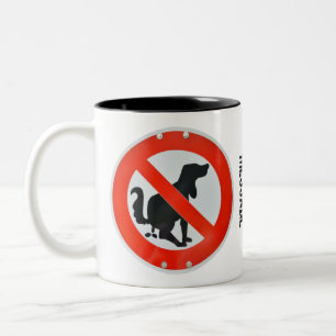 Tasse 2 Couleurs Aucun signe de dunette de Poo de chien