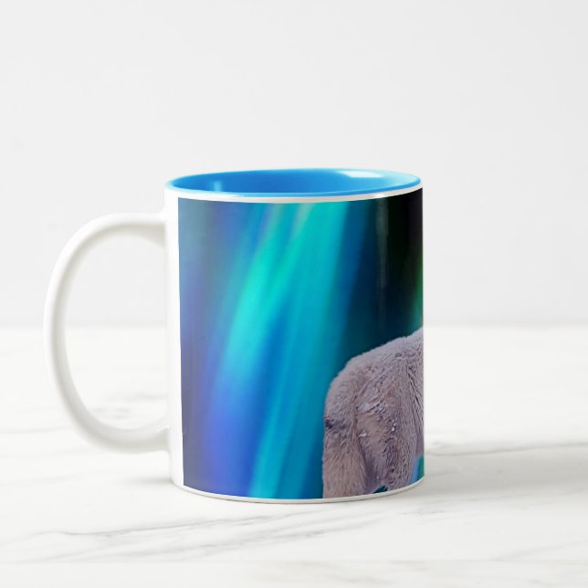 Tasse 2 Couleurs Aurora Borealis Wolf Song | Musique (Gauche)