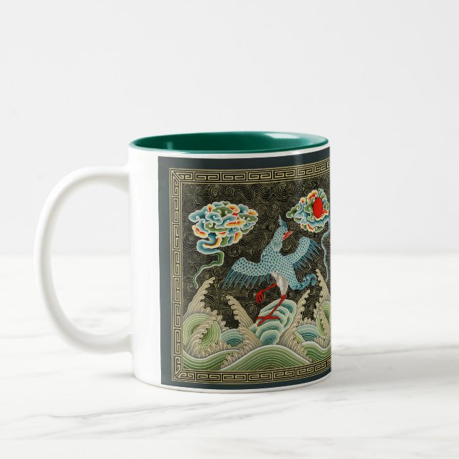 Tasse 2 Couleurs Auspicious Tide & Phoenix Rising Motif chinois (Gauche)