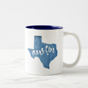 Tasse 2 Couleurs Austin, Texas Wood Grain