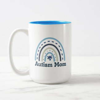 Tasse 2 Couleurs Autism Mom Mug, 15 oz