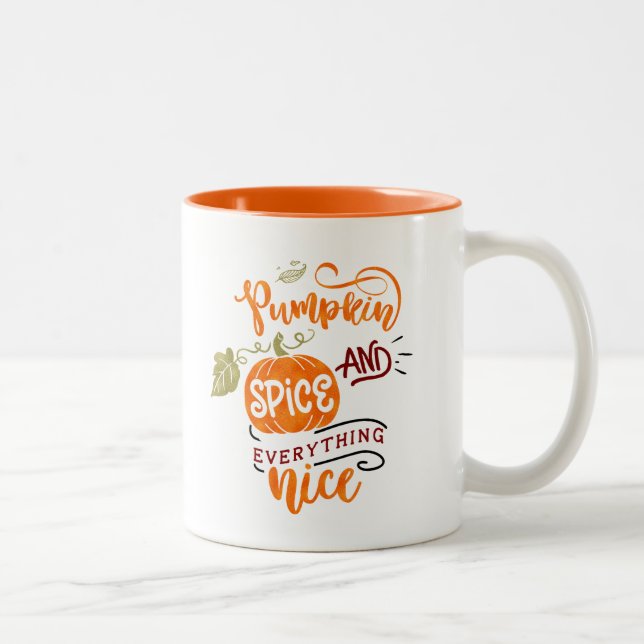 Tasse 2 Couleurs Automne - Épices Citrouilles et tout est agréable (Droit)