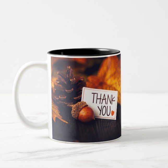 Tasse 2 Couleurs Automne Thanksgiving Photographie Citrouille (Gauche)