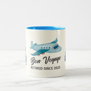 Tasse 2 Couleurs Aventure de voyage à la retraite en avion