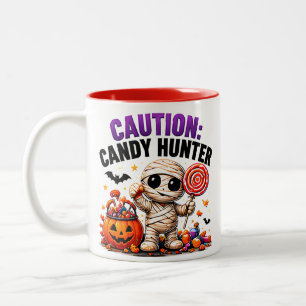 Tasse 2 Couleurs Avertissement Chasseur de Bonbons Citation de Mumm