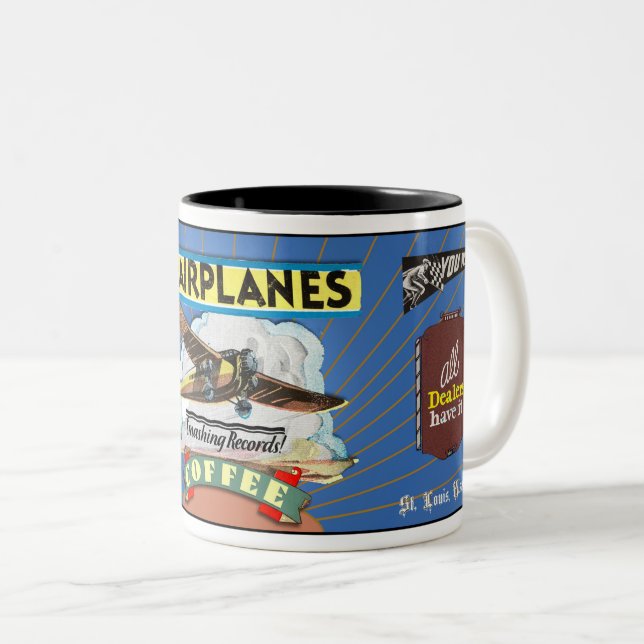 TASSE 2 COULEURS AVION CAFÉ MARQUE SPOT (Devant droit)