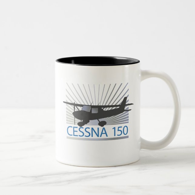 Tasse 2 Couleurs Avion de Cessna 150 (Droit)