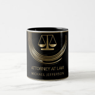 Tasse 2 Couleurs Avocat de logo - noir et or
