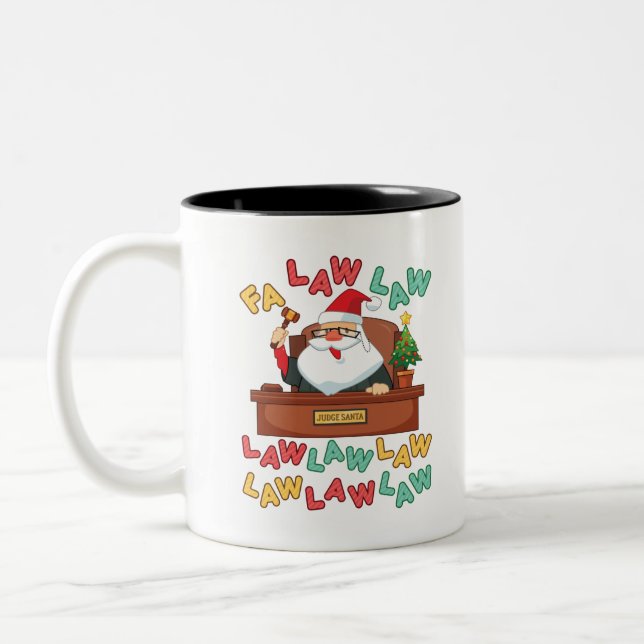 Tasse 2 Couleurs Avocat en Droit Fa Christmas Père Noël Juge (Gauche)