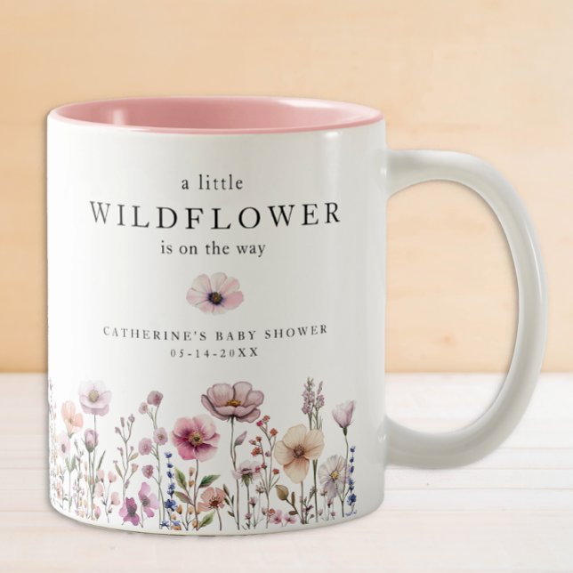 Tasse 2 Couleurs Baby shower Fleur sauvage délicieux - Dusty Rose W (Wildflower Mug)