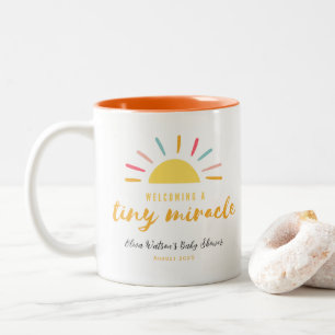 Tasse 2 Couleurs Baby shower, Tiny Miracle Sunshine personnalisée