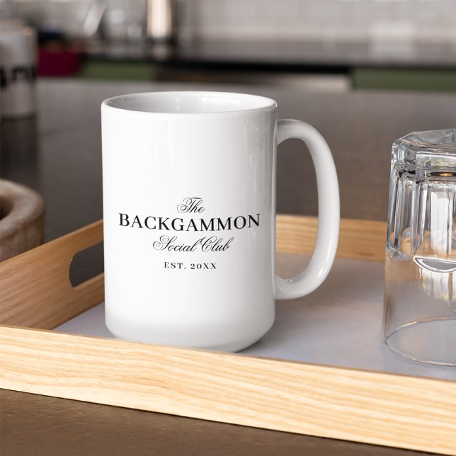 Tasse 2 Couleurs Backgammon Social Club Blanc (Créateur téléchargé)