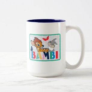 Tasse 2 Couleurs Badge de point Bambi et Thumper Polka