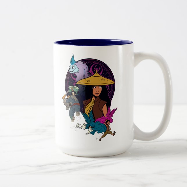 Tasse 2 Couleurs Badge d'icône du groupe Kumandran (Droit)