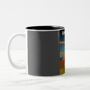 Tasse 2 Couleurs Badlands Parc national Vintage Minimal Rétro Trave