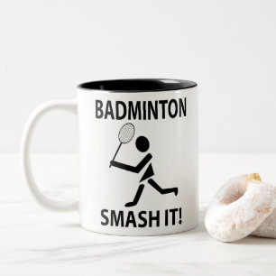 Tasse 2 Couleurs Badminton Smash-le Coach Équipe Joueur Badminton