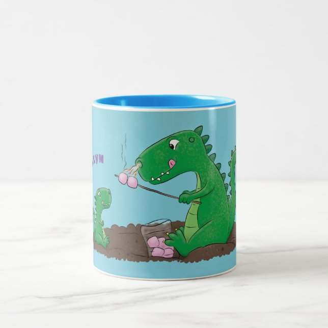 Tasse 2 Couleurs Baguettes mignonnes grillant des marshmallows dess (Centre)