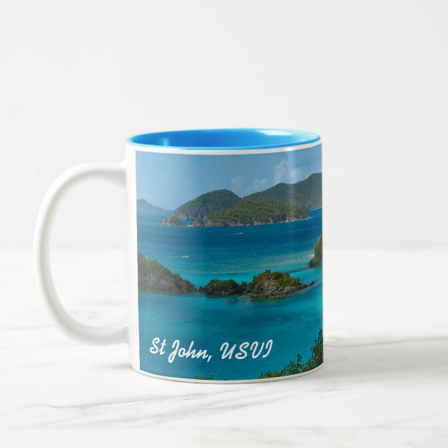 Tasse 2 Couleurs Baie de tronc, St John USVI (Gauche)