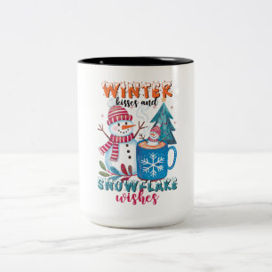 Tasse 2 Couleurs Baisers d'hiver et wis de flocon