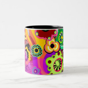 Tasse 2 Couleurs Bakélite florale abstraite