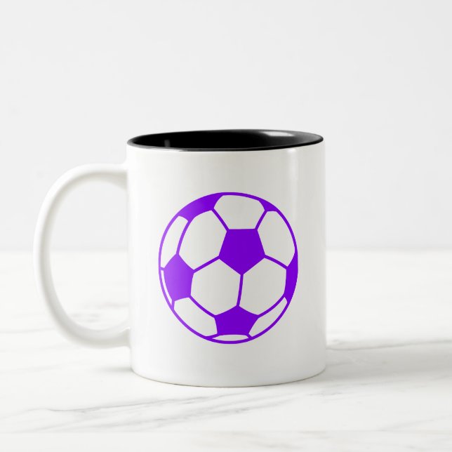 Tasse 2 Couleurs Bal violet de soccer (Gauche)