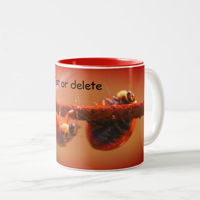 Tasse 2 Couleurs Balancing Ladybugs Nature Personnalisée (Devant droit)